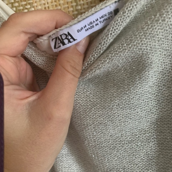 ZARA Formal Dress Midi Women Size M Silver Cocktail Dress Outfit Fashion - Picture 3 of 4